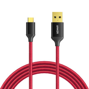 Anker 6ft / 1.8m Nylon Braided Tangle-Free Micro USB Cable with Gold-Plated Connectors for Android, Samsung, HTC, Nokia, Sony and More
