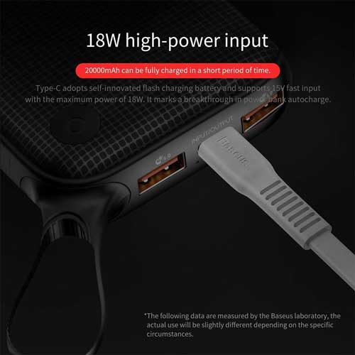 Baseus 20000mAh 18W USB Type-C & QC 3.0 Quick Charge Power Bank