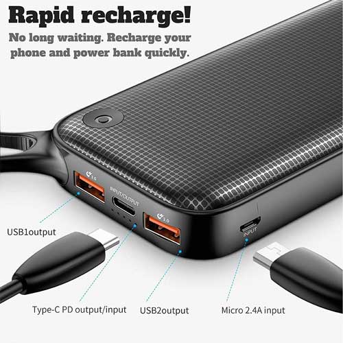 Baseus 20000mAh 18W USB Type-C & QC 3.0 Quick Charge Power Bank