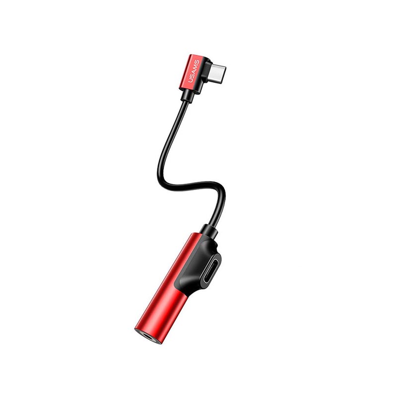Usams 2 in 1 Type-c to 3.5mm Head AUX Audio USB Adapter