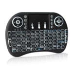 i8 Backlit Mini Wireless Keyboard Touchpad Combo - Black