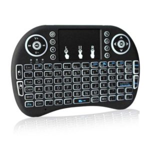 i8 Backlit Mini Wireless Keyboard Touchpad Combo - Black