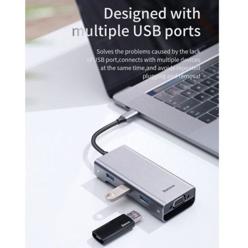 Baseus-Square-Desk-Type-C-to-USB3.0+HDMI+RJ45-Multi-Functional-Hub-2