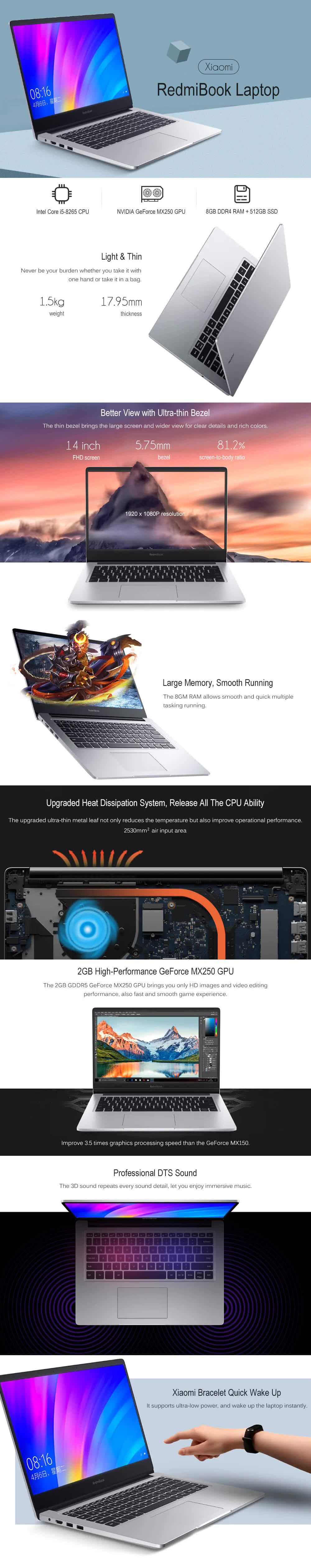 RedmiBook 14″ 8th Gen i5 8GB 512G SSD MX250 penguin.com.bd