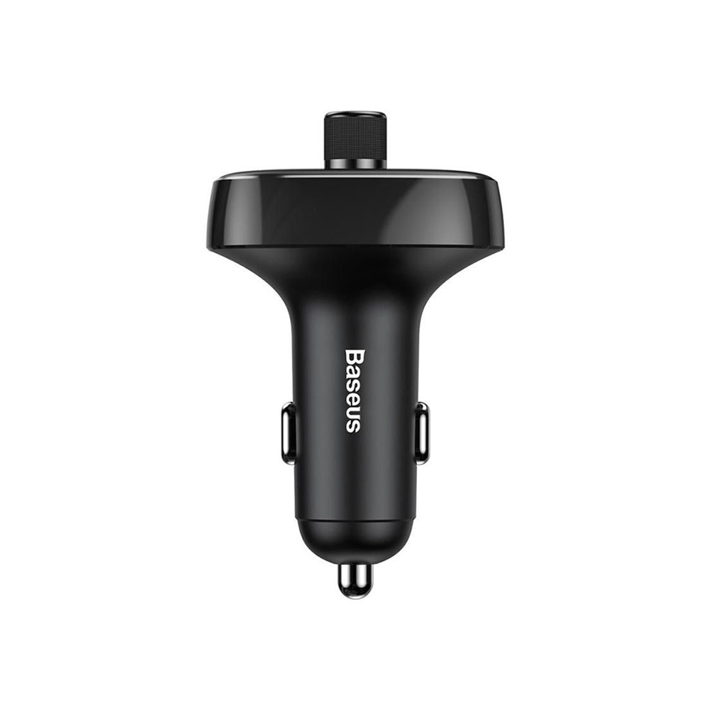 Baseus S-09 T Typed Dual USB Bluetooth Car Charger With FM Transmitter - Black