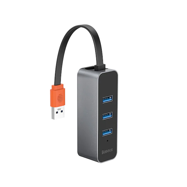 Baseus Steel Cannon Series USB A to USB 3.0+RJ45 HUB Adapter