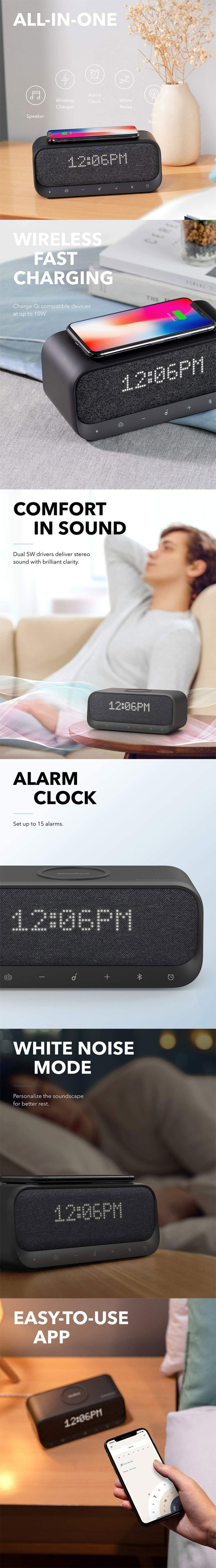 Anker Soundcore Wakey Bluetooth Speakers with Alarm Clock