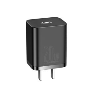 Baseus 20W PD Super Si Quick Charger With USB C to Lightning Cable 1M (TZCCUP-A01) - Black