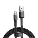 Baseus Cafule USB Data Cable For Type-C 2A 2M (CATKLF-CG1) - Gray & Black