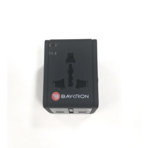 Baykron Universal World Travel Adapter With 2 USB Charger 2.1A - Black