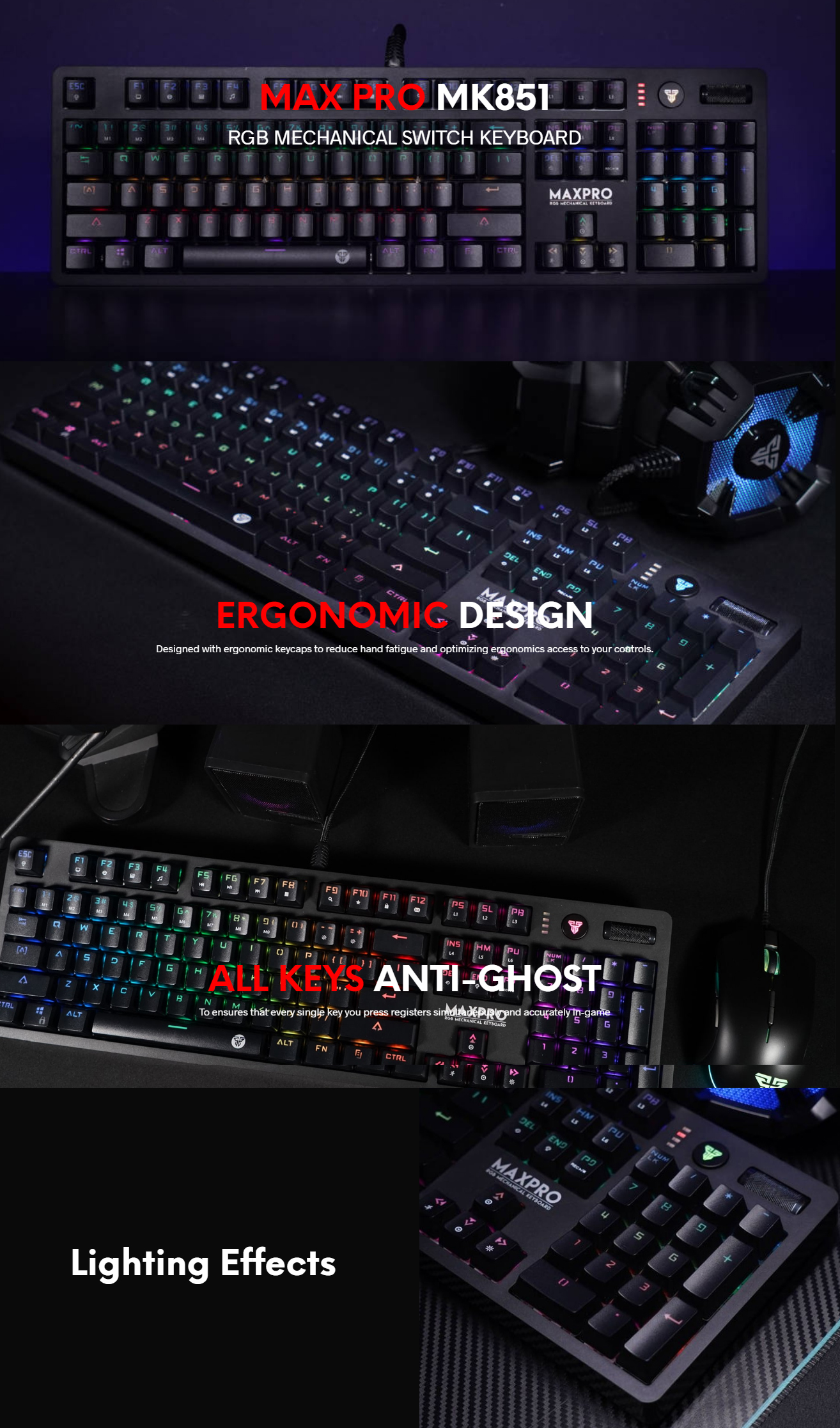 Fantech MK851 Max Pro RGB Wired Gaming Keyboard 5