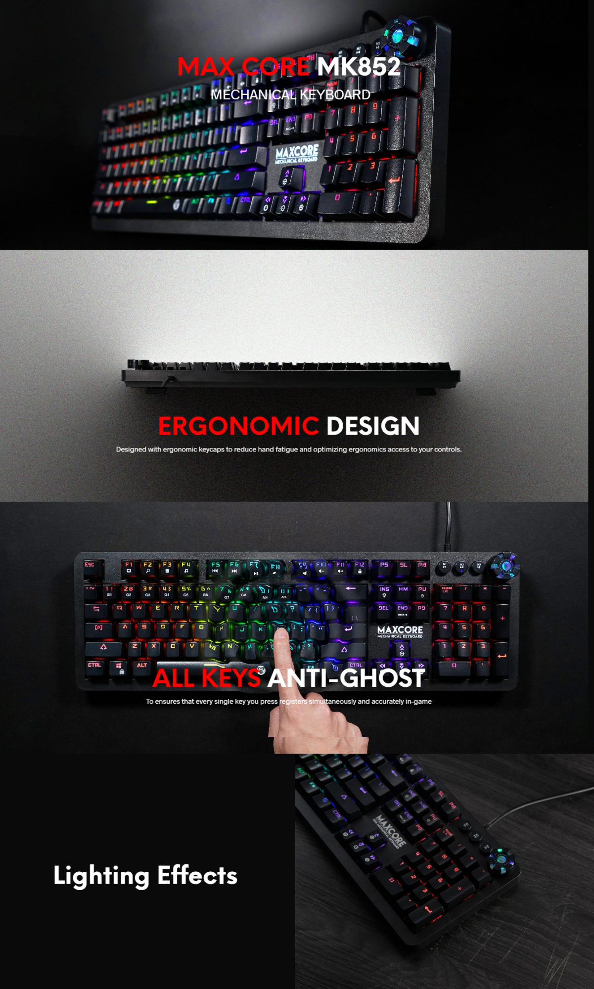 Fantech MK852 Max Core Space Edition RGB Wired Mechanical Keyboard