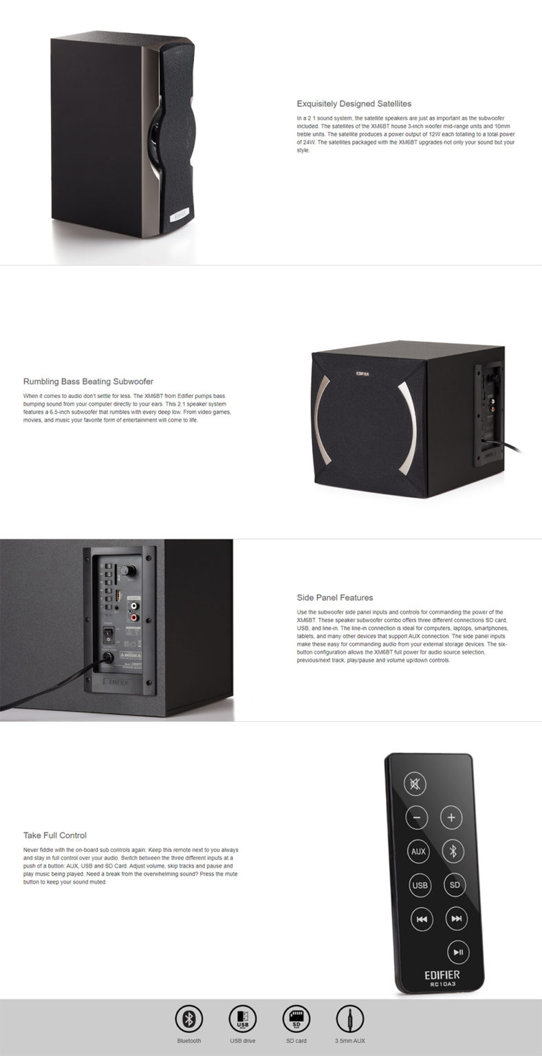 Edifier XM6BT 2.1 Multimedia Speaker
