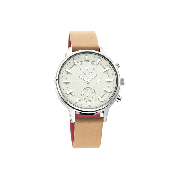 Fastrack 6208SL01 Ruffles Bage Dial Leather Strap Women's Watch (5)