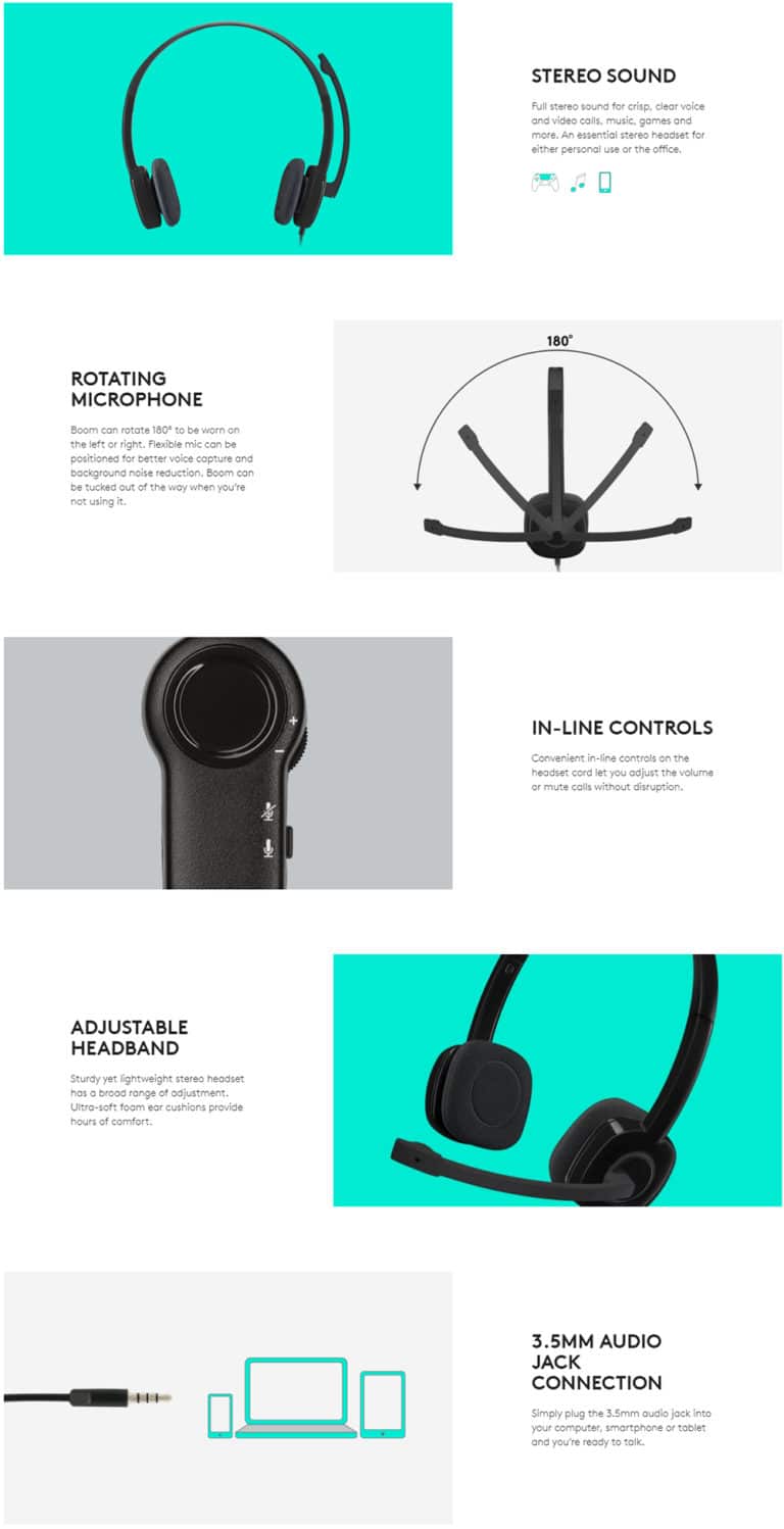 Logitech H151 Wired OverEar Headphone