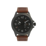 TITAN NM1701QL01 Anthracite Dial Brown Leather Strap Watch