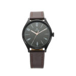 Titan NM1802NL01 Workwear Watch with Black Dial & Brown Leather Strap