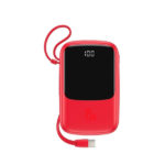 Baseus Qpow Digital Display 3A Power Bank 10000mAh with Type C Cable (PPQD-A09) - Red