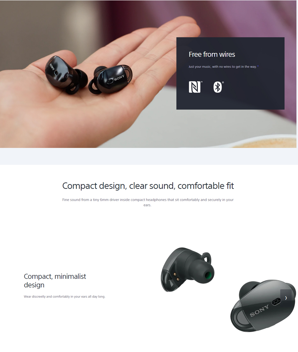 Sony WF-1000X Wireless Noise Canceling Earbuds