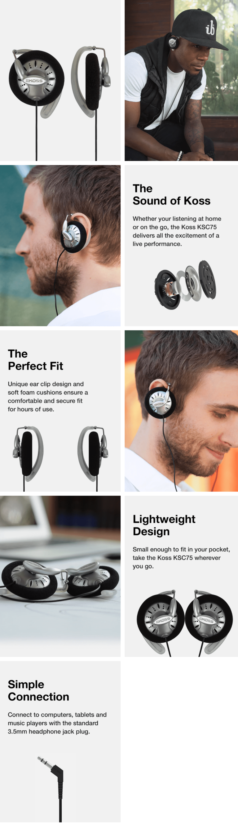 KOSS KSC75 Ear Clip Headphone - Penguin.com.bd