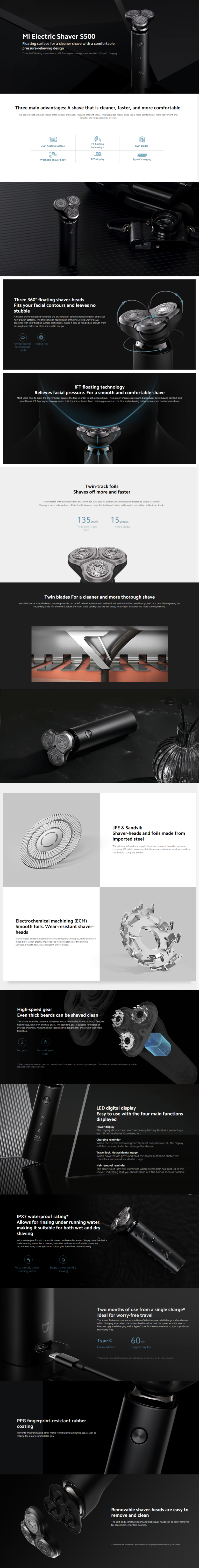 Xiaomi Mi Electric Shaver S500 - Penguin.com.bd